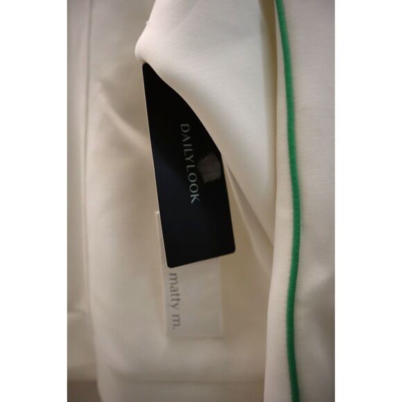 Matty M x Dailylook Women's Sz L Ivory Multi Scuba Half Zip Pullover - Picture 4 of 9